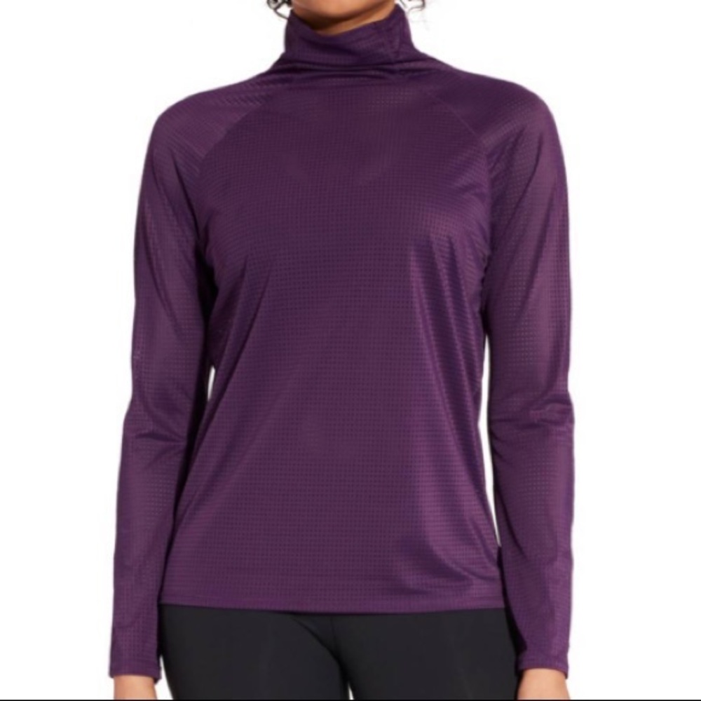 Calia purple mesh turtle neck pullover